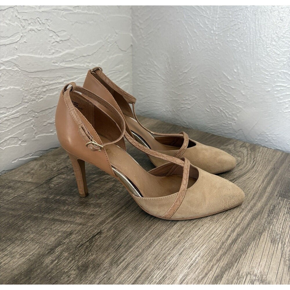 Lien Do Womens Tan suede Leather Stiletto Heels Size 7.5